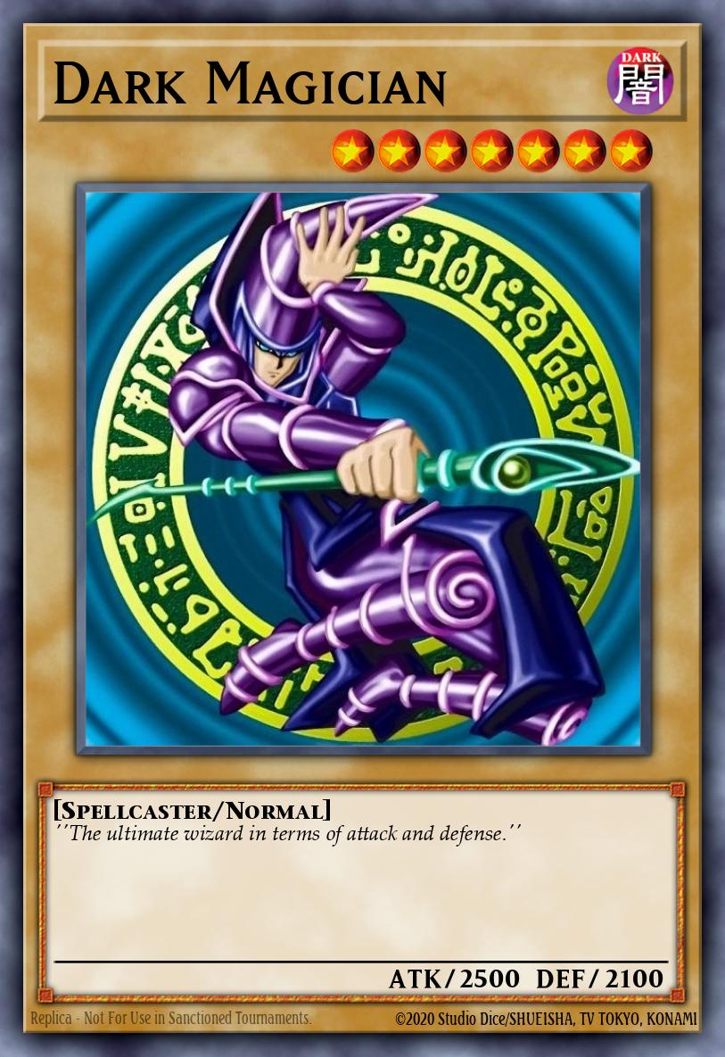 Dark Magician - Normal Monster (Spellcaster) [DARK] - Level 7 - ATK 2500 / DEF 2100 - ''The ultimate wizard in terms of attack and defense.''