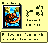DM4-Judah's Bladefly: Bladefly 3★ Insect/Forest ⚔⚔600/🛡🛡700 Flies at foe with sword-like arms