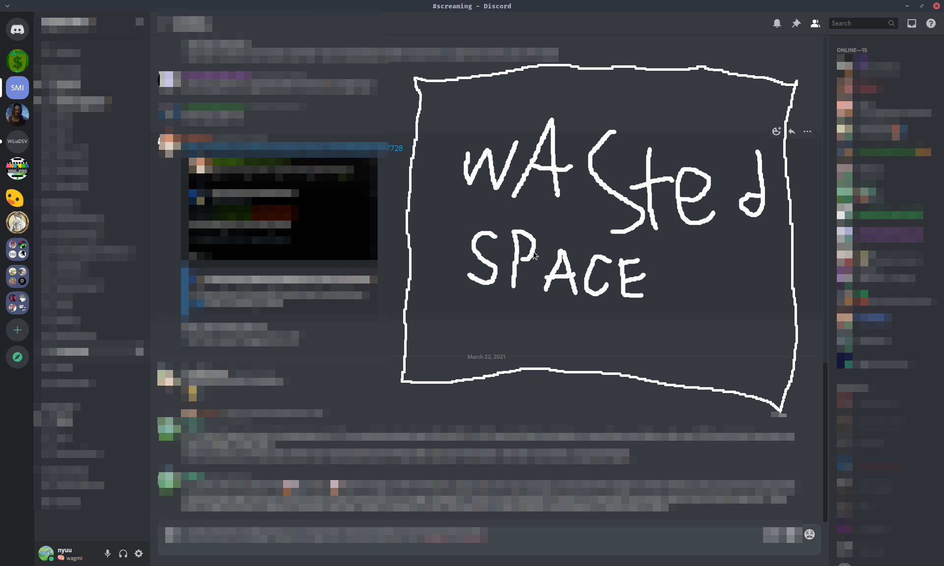 discord viewed in a horizontal window