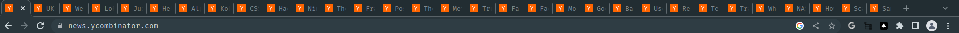 thirtyish google chrome tabs